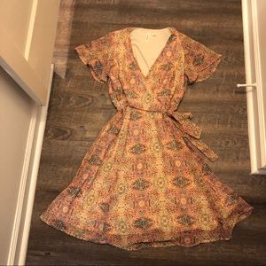 Tacera Bohemian Floral Wrap Dress